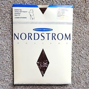 NWT Vintage Nordstrom Hosiery Compression Control Top Sandal Toe Brown Size C